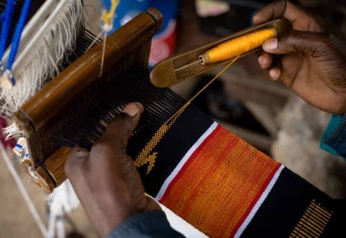 Kente weaving – traditional woven textile